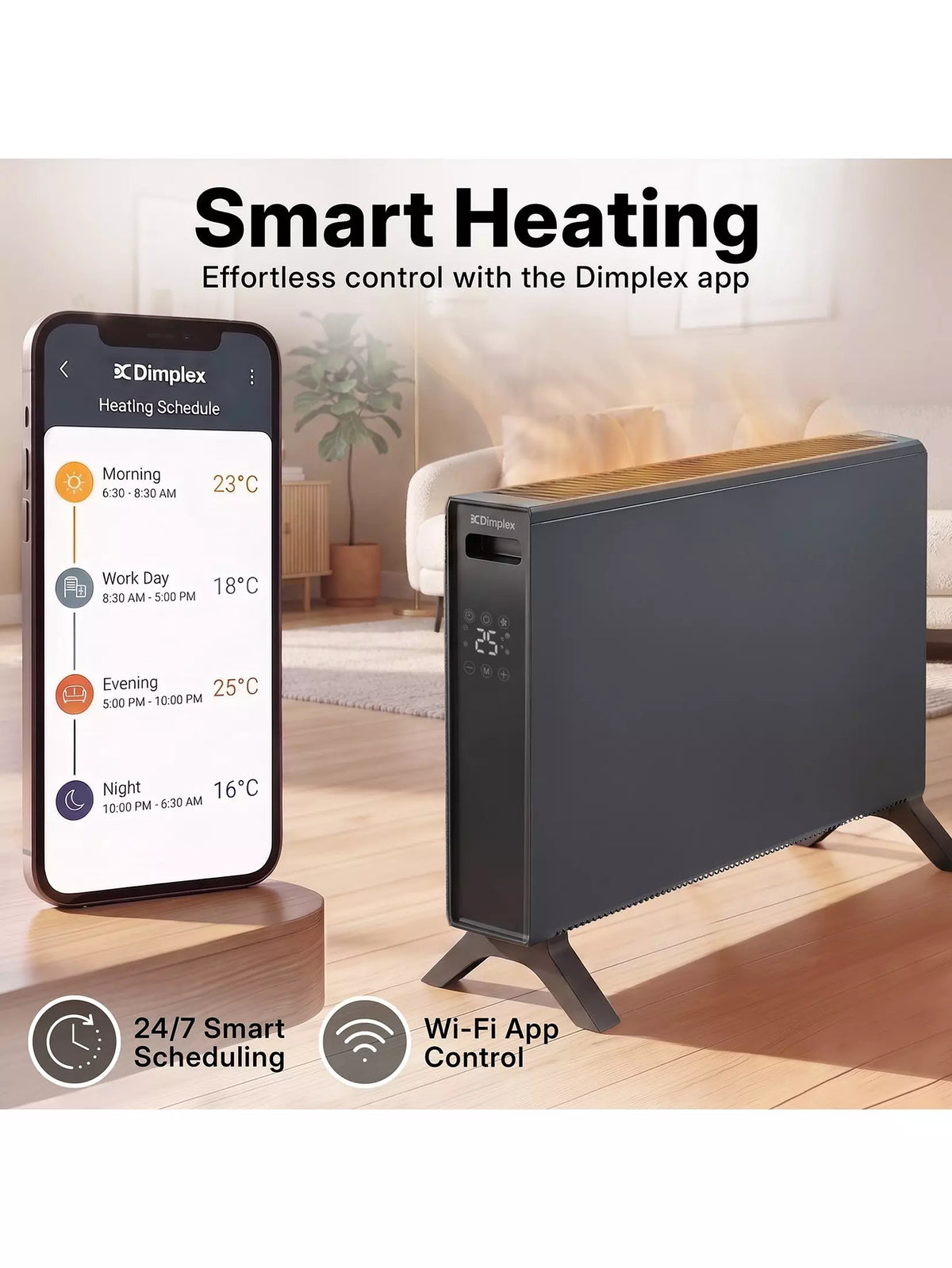 Dimplex 2kW Freestanding Smart Convector Heater - Black | DXCV2003