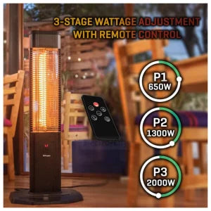 Dimplex 2000W Freestanding Outdoor and Indoor Carbon Heater – Black | DXOTDRFS2