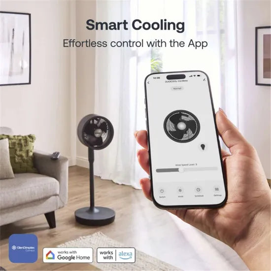 Dimplex DuoCool Smart WiFi 2-in-1 Cordless & Desk Fan - Grey | DXRCF001
