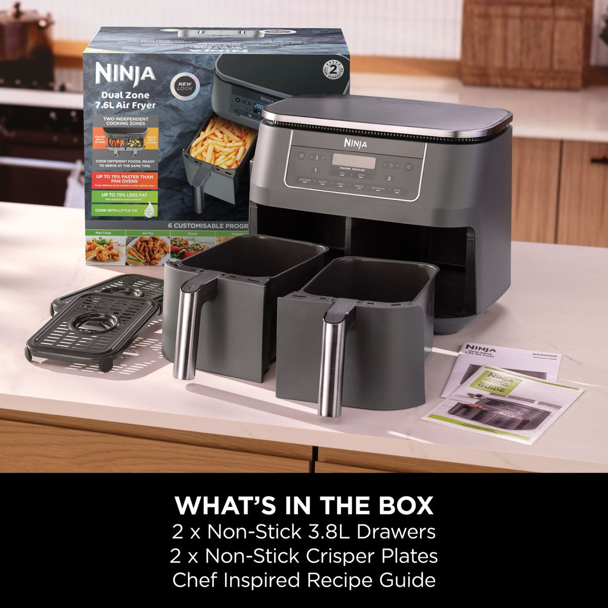 Ninja 6-in-1 Dual Zone 7.6L Air Fryer - Gun Metal Grey | DZ300UK from Ninja - DID Electrical