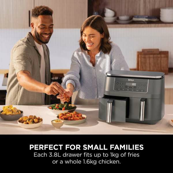 Ninja 6-in-1 Dual Zone 7.6L Air Fryer - Gun Metal Grey | DZ300UK from Ninja - DID Electrical