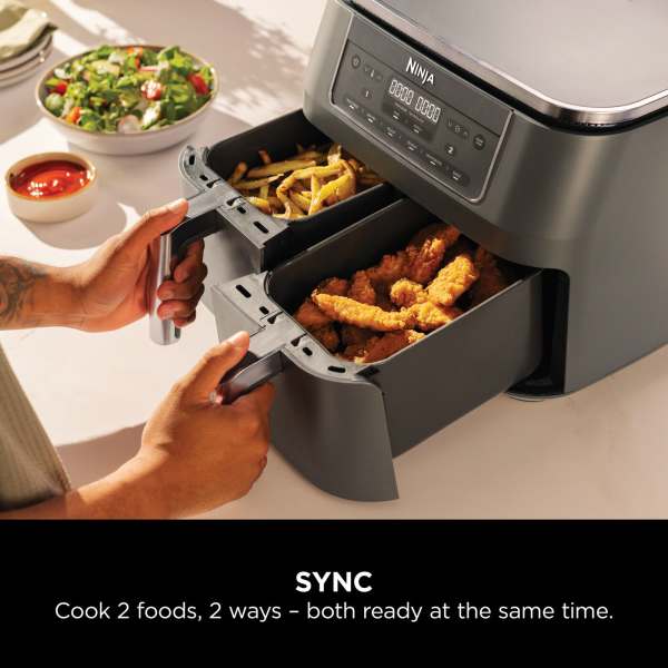 Ninja 6-in-1 Dual Zone 7.6L Air Fryer - Gun Metal Grey | DZ300UK from Ninja - DID Electrical
