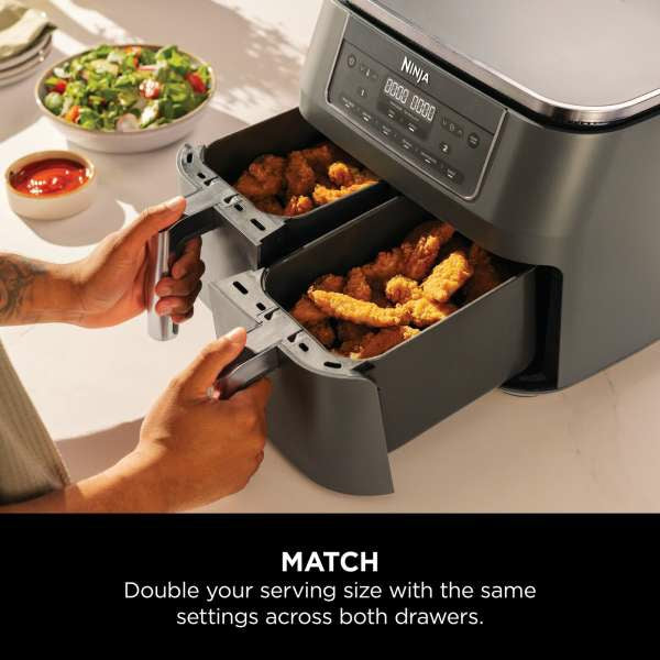 Ninja 6-in-1 Dual Zone 7.6L Air Fryer - Gun Metal Grey | DZ300UK from Ninja - DID Electrical