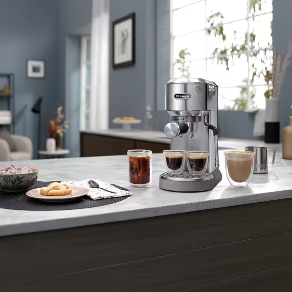 DeLonghi New Dedica Duo Manual Espresso Coffee Machine - Metal | EC890.M from DeLonghi - DID Electrical