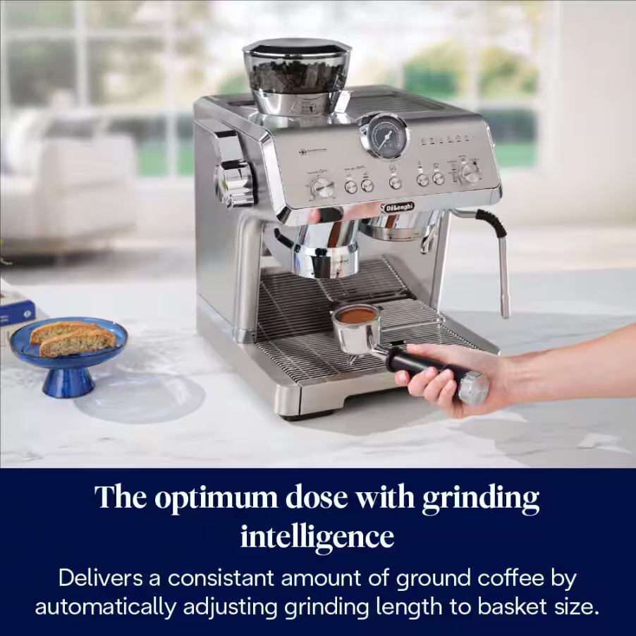 DeLonghi Bean to Cup Coffee Machine With La Specialista Opera Home Cafe Kit - Metal | EC9555.M from DeLonghi - DID Electrical