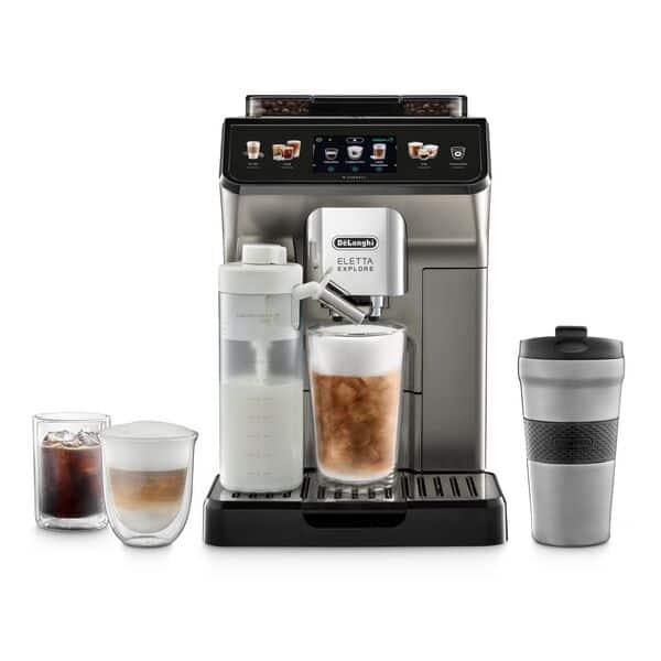 DeLonghi Eletta Explore Bean to Cup Coffee Machine with Cold Brew Technology - Titanium | ECAM450.86.T from DeLonghi - DID Electrical