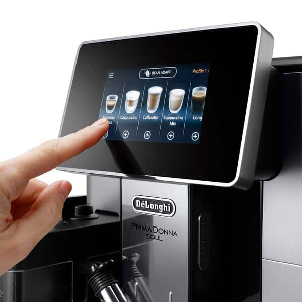 DeLonghi PrimaDonna Soul 2.2L Automatic Coffee Machine - Silver &amp; Black | ECAM610.55.SB from DeLonghi - DID Electrical