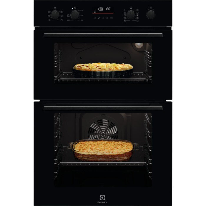 Electrolux 300 SurroundCook 61L Built-In Multifunction Electric Double Oven - Black | EDFDC46K from Electrolux - DID Electrical