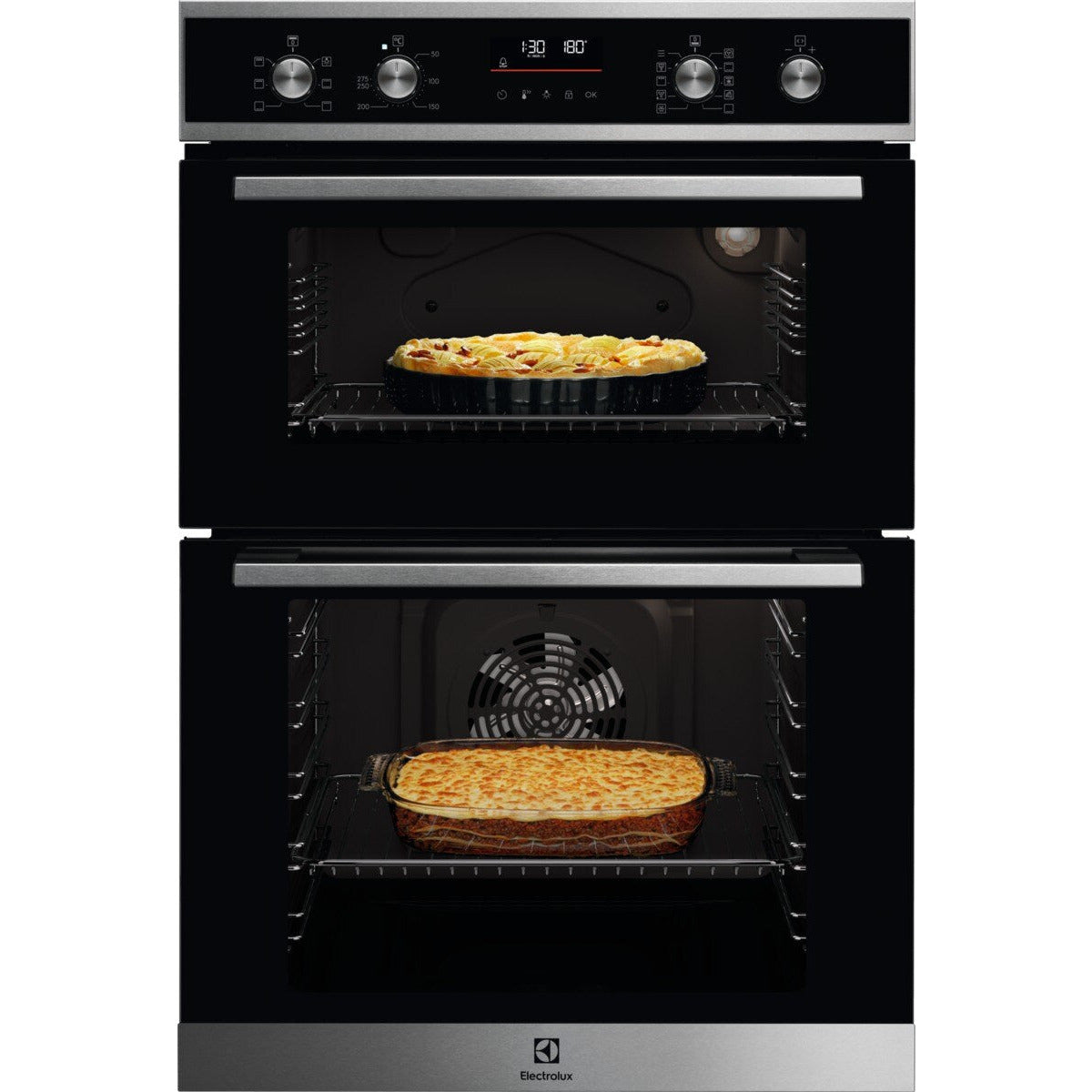 Electrolux 300 SurroundCook 61L Built-In Multifunction Electric Double Oven - Stainless Steel | EDFDC46X from Electrolux - DID Electrical