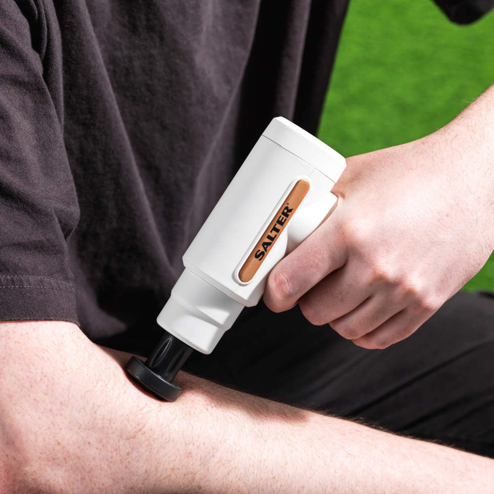 Salter Mini Electric Massage Gun - White | EE7427WHTSTKEU7 from Salter - DID Electrical