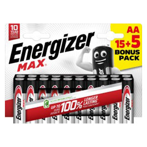 Energizer Max AA Alkaline Battery - Pack of 20 | ENE24034 from Energizer - DID Electrical