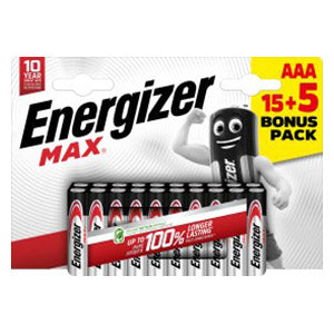 Energizer Max AAA Alkaline Battery - Pack of 20 | ENE24035 from Energizer - DID Electrical