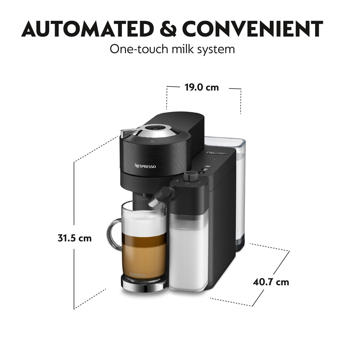 Nespresso Vertuo Lattissima Coffee Machine - Black | ENV300.B from DeLonghi - DID Electrical