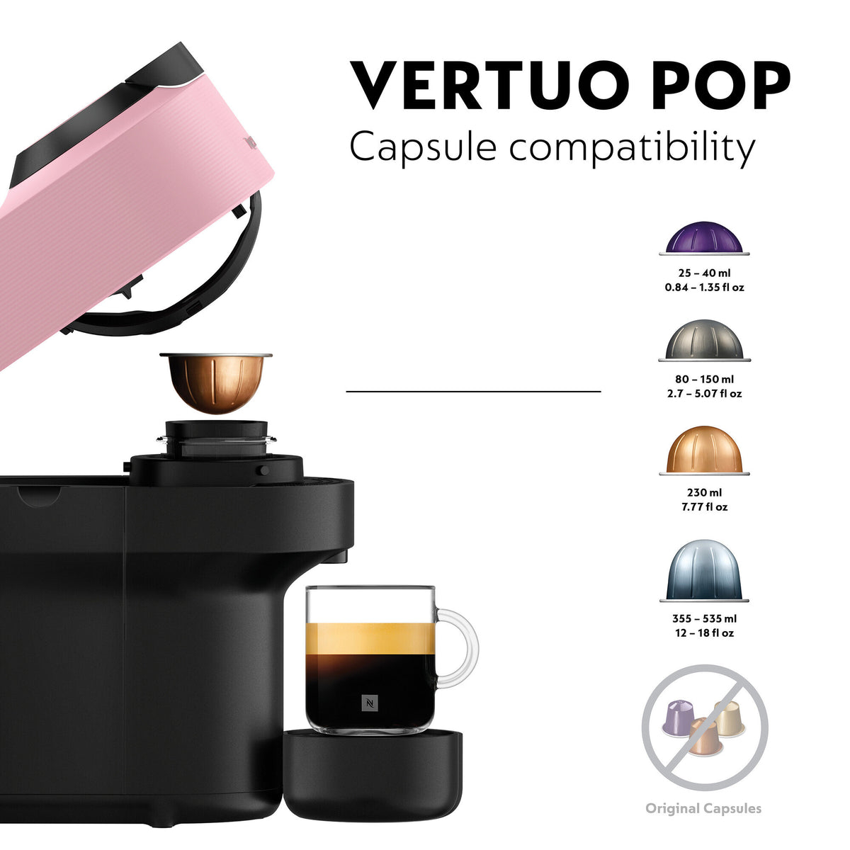 DeLonghi Nespresso Vertuo Pop Coffee Machine - Pink | ENV90.P from DeLonghi - DID Electrical