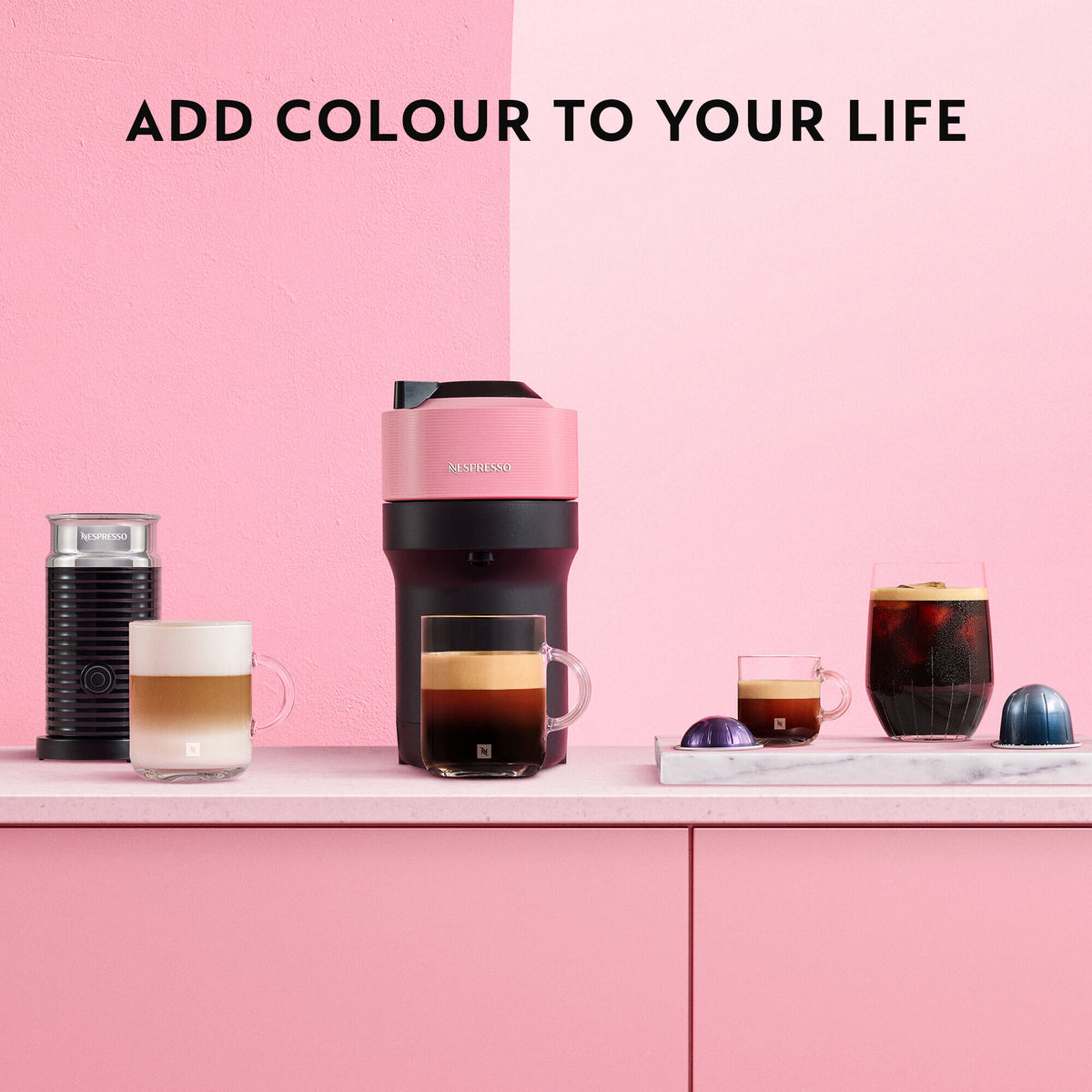 DeLonghi Nespresso Vertuo Pop Coffee Machine - Pink | ENV90.P from DeLonghi - DID Electrical
