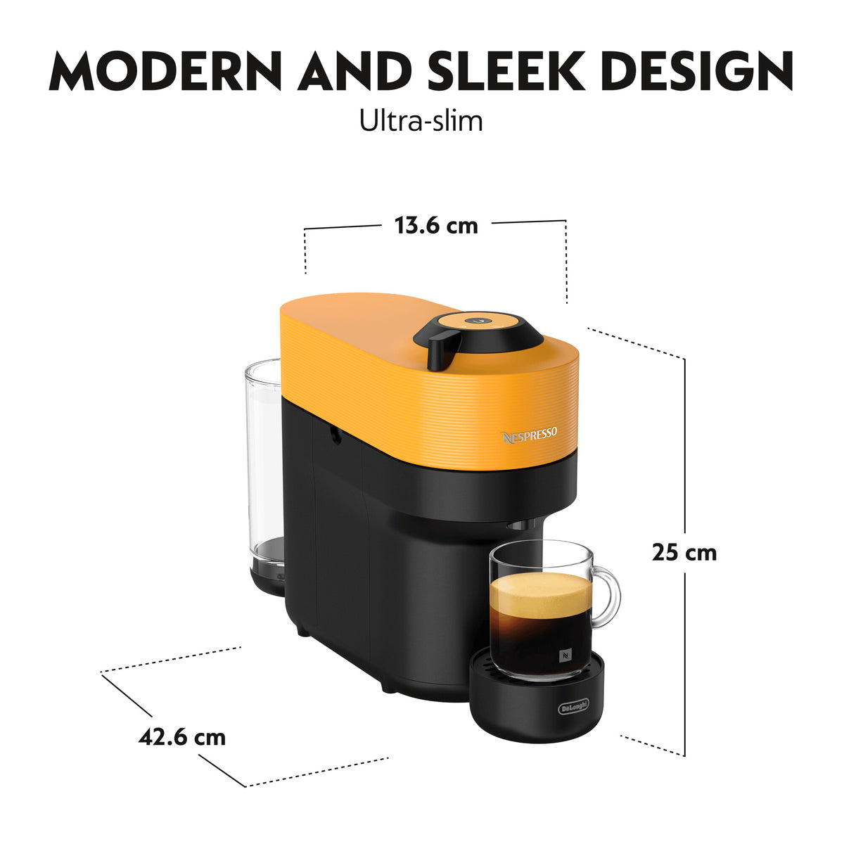 DeLonghi Nespresso Vertuo Pop Coffee Machine - Yellow | ENV90.Y from DeLonghi - DID Electrical