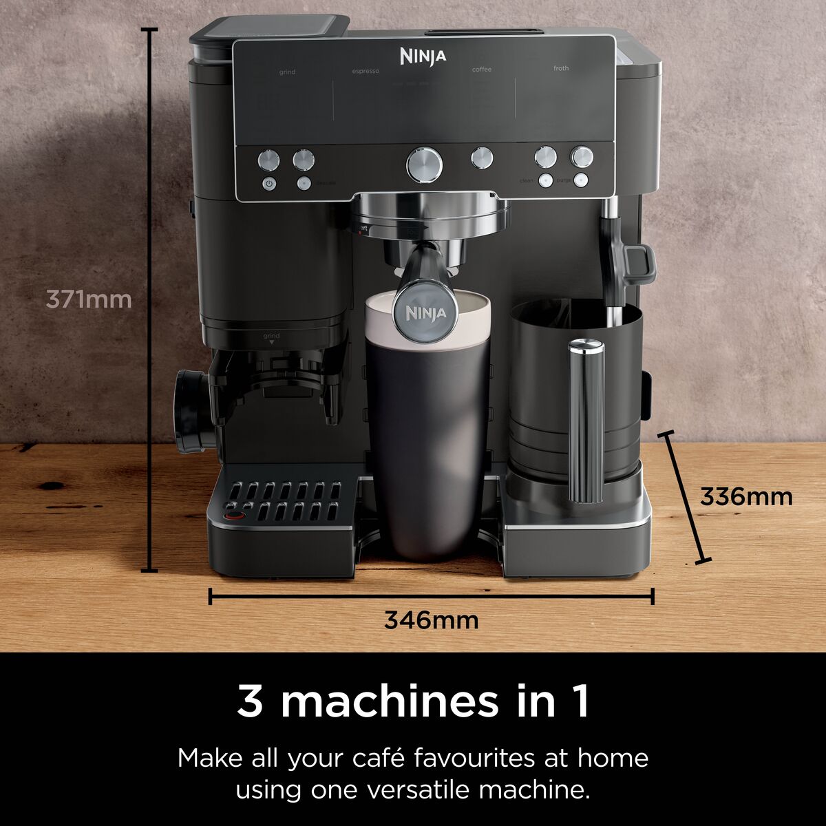 Ninja Luxe Café Premier Bean to Cup Coffee Machine - Midnight Black | ES601UKBK