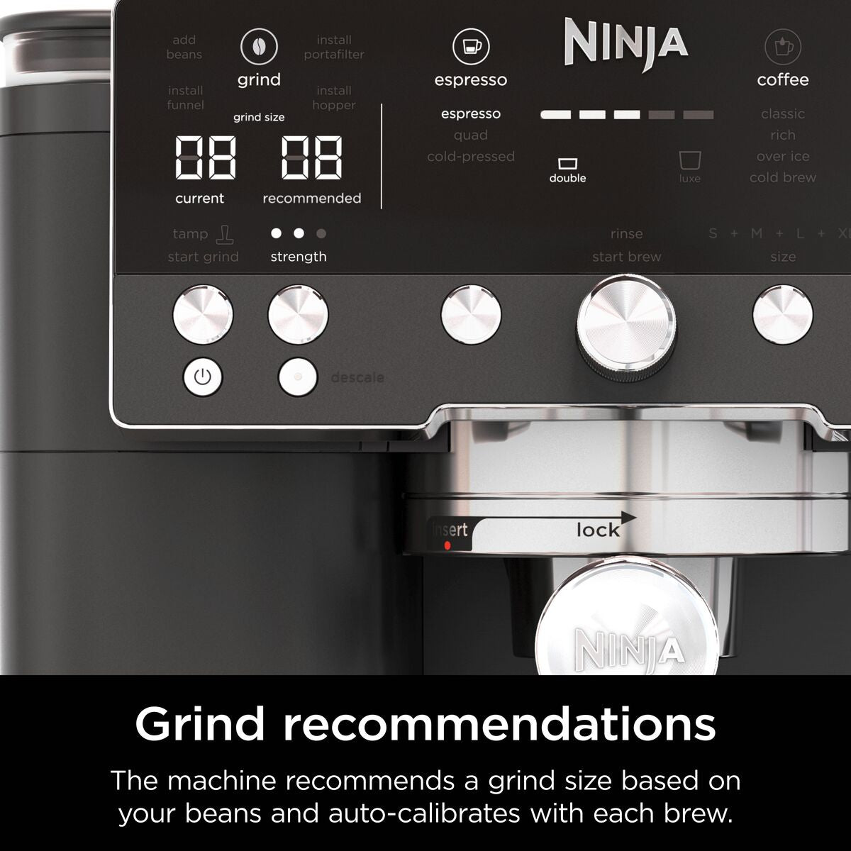 Ninja Luxe Café Premier Bean to Cup Coffee Machine - Midnight Black | ES601UKBK