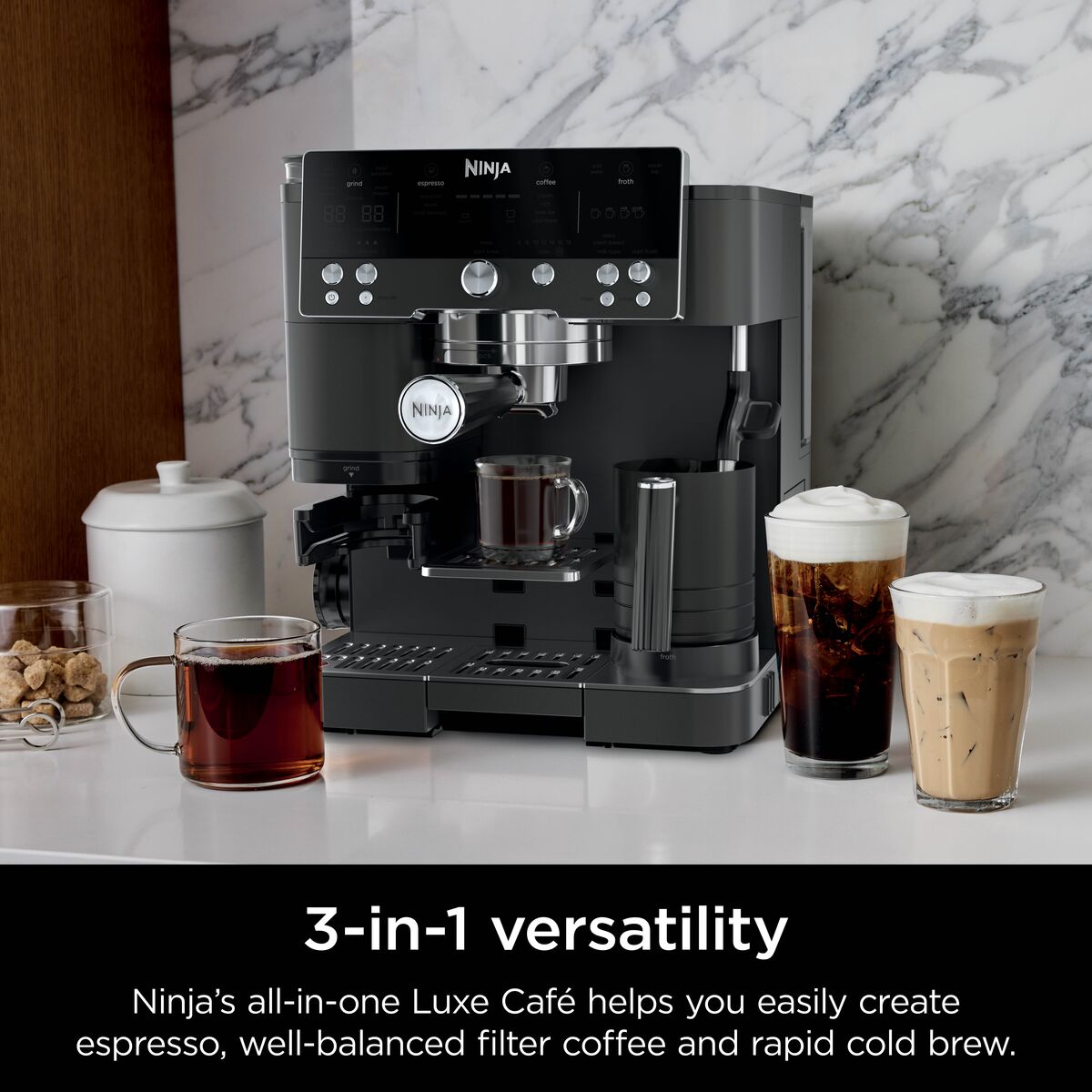 Ninja Luxe Café Premier Bean to Cup Coffee Machine - Midnight Black | ES601UKBK