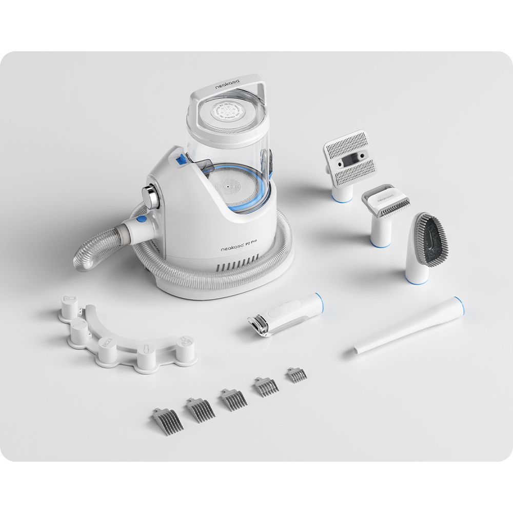 Neakasa P2 Pro 5 in 1 Dog Cat Vacuum Cleaner with Grooming Kit - White | EU6975532170047 from Neakasa - DID Electrical