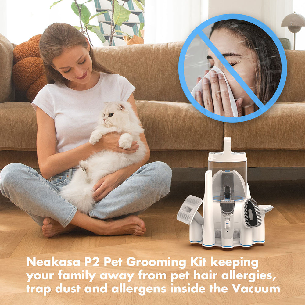 Neakasa P2 Pro 5 in 1 Dog Cat Vacuum Cleaner with Grooming Kit - White | EU6975532170047 from Neakasa - DID Electrical