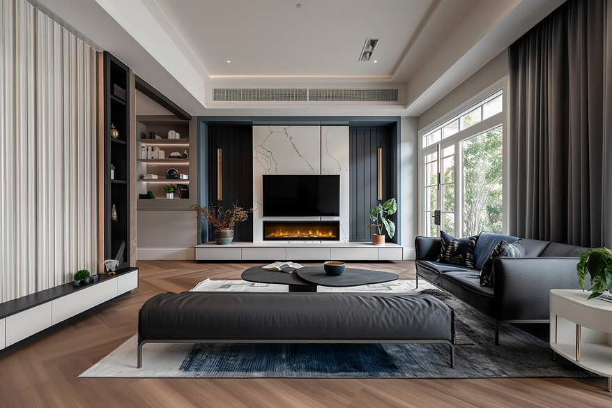 Dimplex Ignite Evolve 100" Built-In Electric Fire - Black | EVO2500