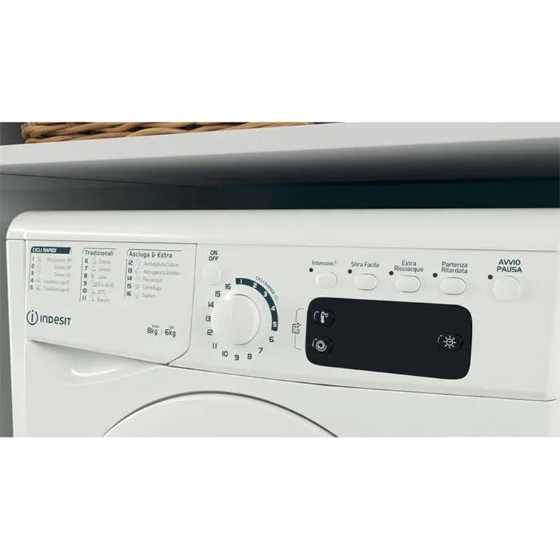 Indesit 8/6KG 1351 Spin Freestanding Washer Dryer - White | EWDE861483W from Indesit - DID Electrical