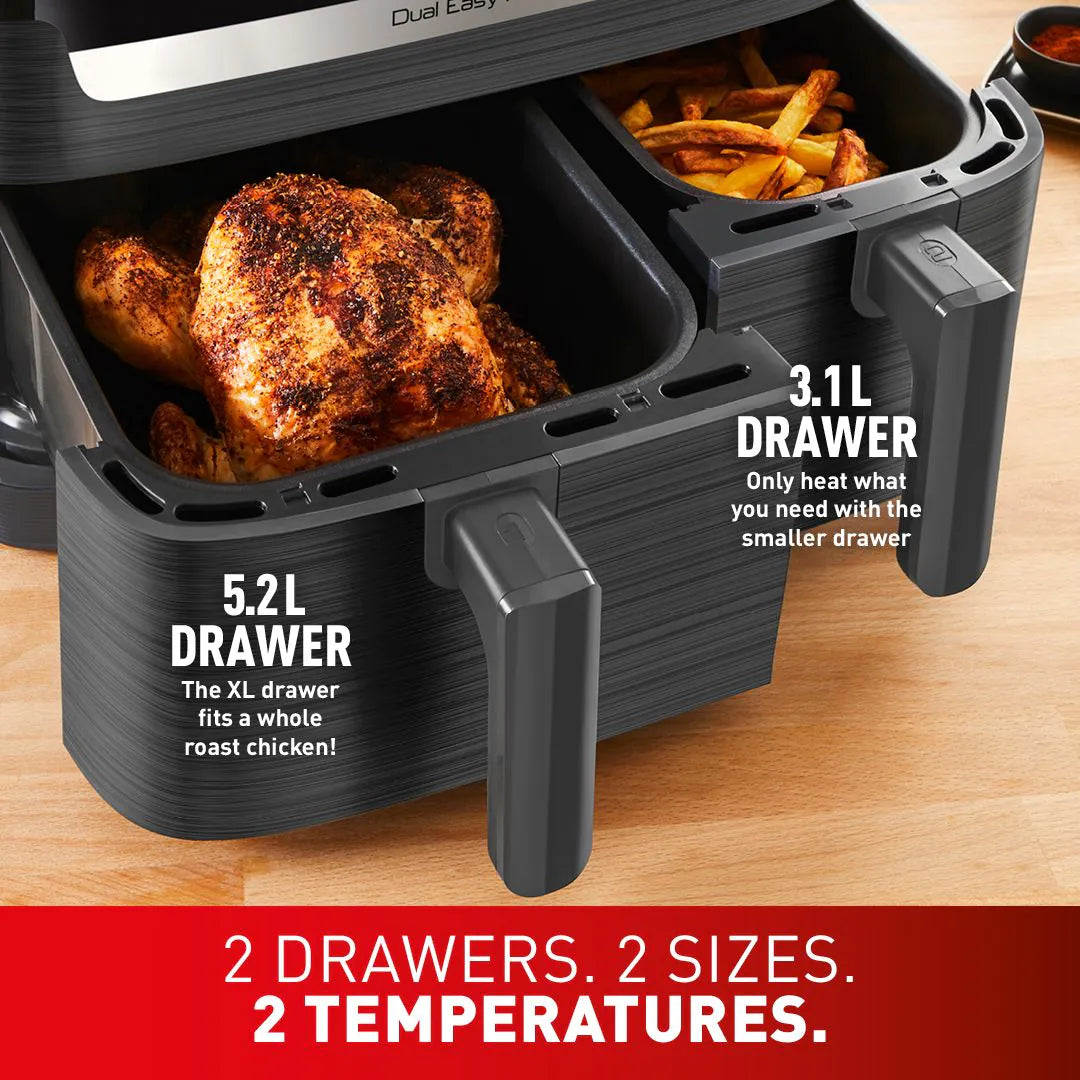 Tefal 8.3L Easy Fry Dual Air Fryer - Coal | EY901HG0 from Tefal - DID Electrical
