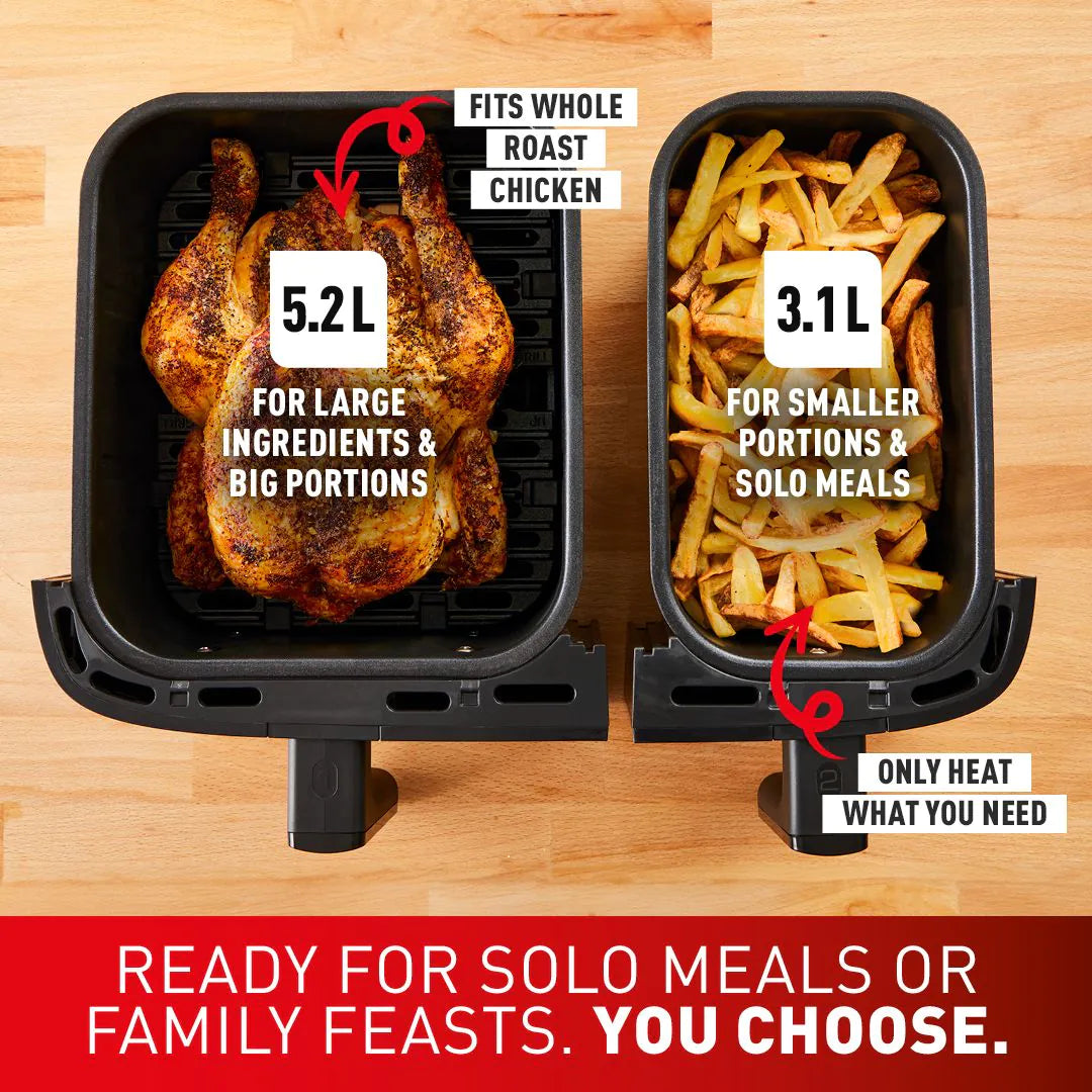 Tefal 8.3L Easy Fry Dual Air Fryer - Coal | EY901HG0 from Tefal - DID Electrical