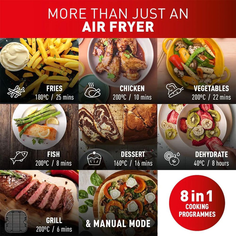 Tefal 8.3L Easy Fry Dual Air Fryer - Coal | EY901HG0 from Tefal - DID Electrical