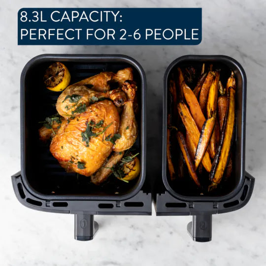 Tefal 8.3L Dual Drawer Air Fryer - Stainless Steel | EY90JDG0