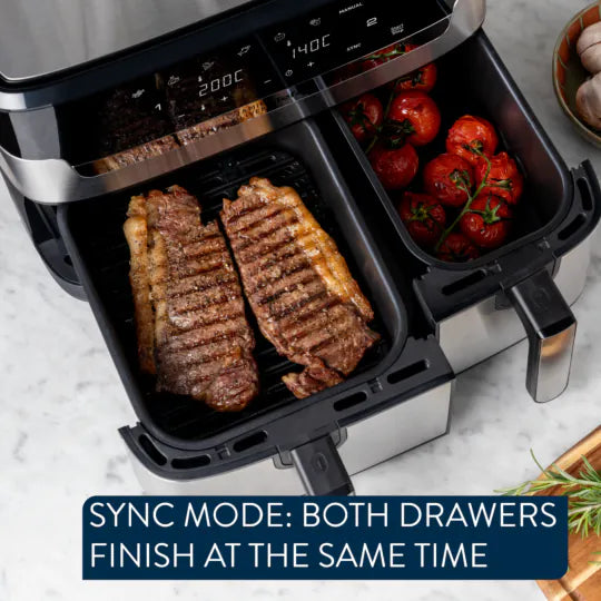 Tefal 8.3L Dual Drawer Air Fryer - Stainless Steel | EY90JDG0