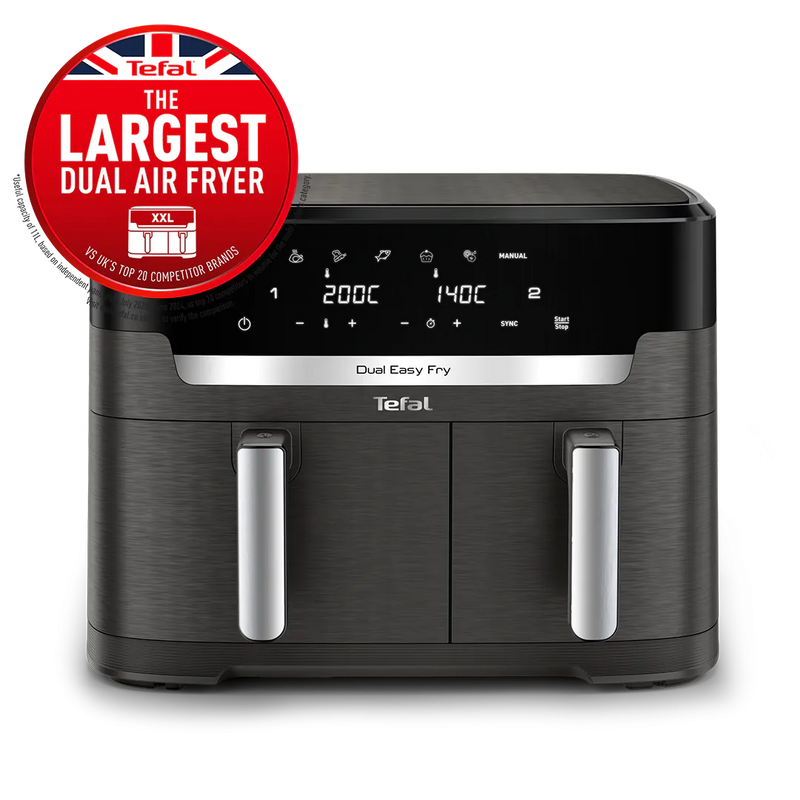 Tefal Easy Fry Dual XXL 11L Air Fryer - Coal Grey | EY942HG0 from Tefal - DID Electrical