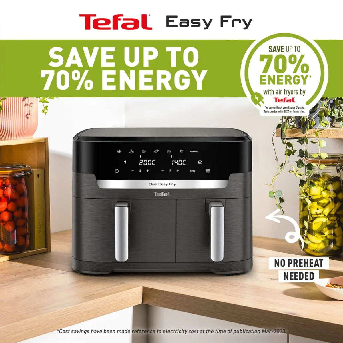 Tefal Easy Fry Dual XXL 11L Air Fryer - Coal Grey | EY942HG0 from Tefal - DID Electrical