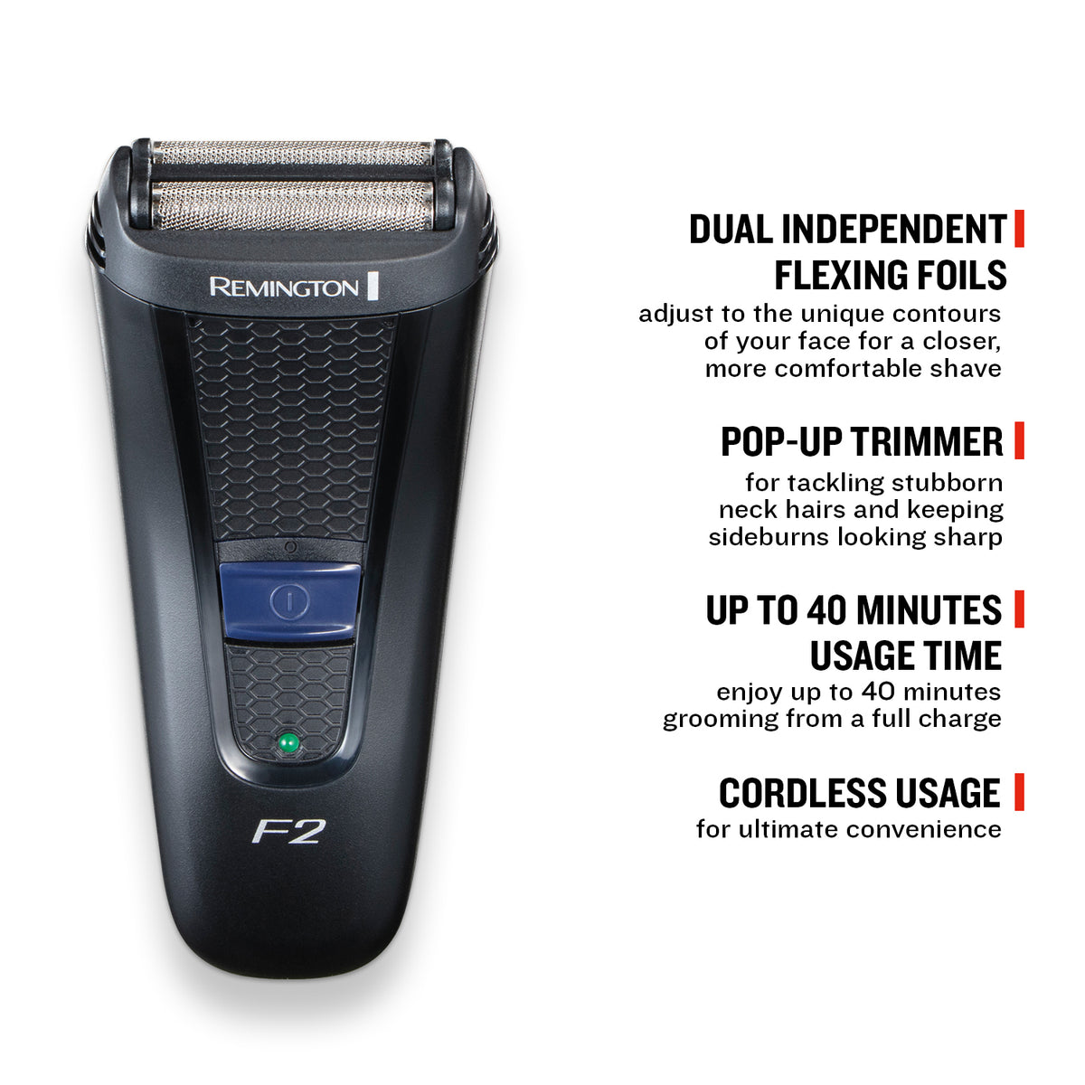 Remington F2 Style Series Foil Shaver - Black | F2002