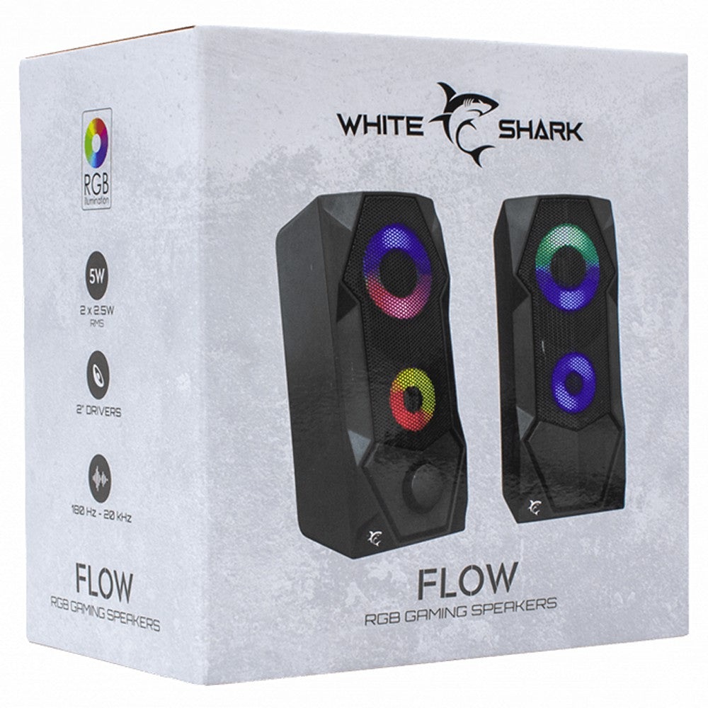 White Shark 2.0 Stereo Speaker - Black | FLOW from White Shark - DID Electrical