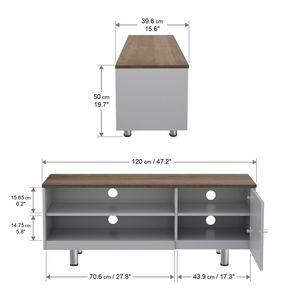 AVF Whitesands TV Stand for 60&quot; TV - Satin Grey | FS1200WSSG from AVF - DID Electrical