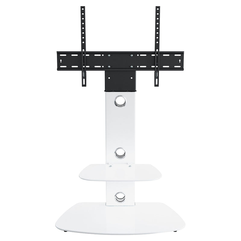 AVF Lucerne 70CM Curved Pedestal TV Stand - Satin White & White Glass | FSL700LUCSWW from AVF - DID Electrical