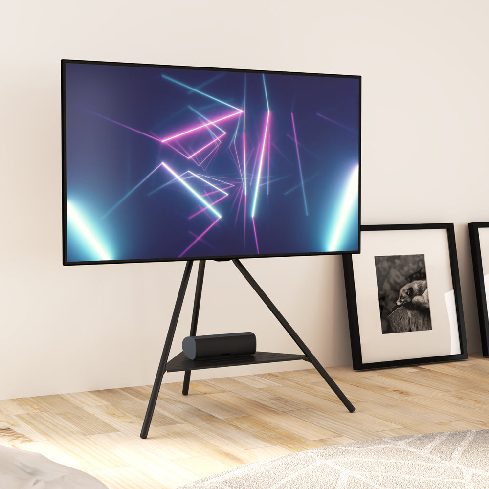 AVF Tiga Freestanding Metal TV Stand - Black | FSL900TIGB from AVF - DID Electrical