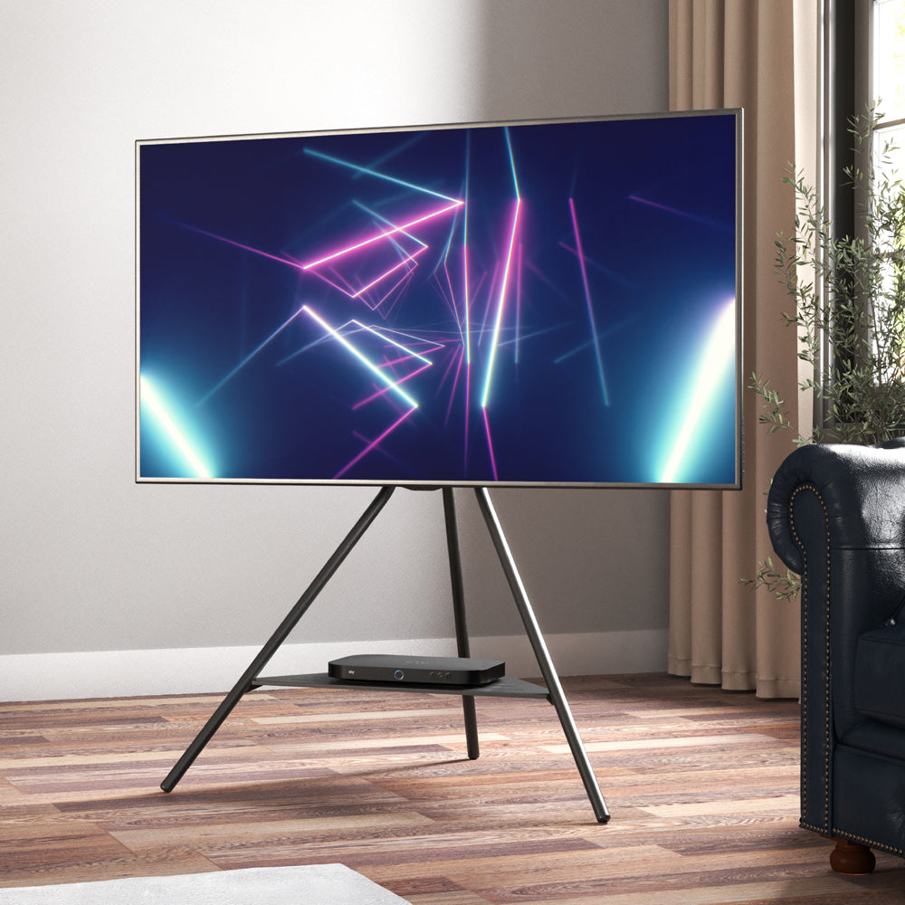AVF Tiga Freestanding Metal TV Stand - Black | FSL900TIGB from AVF - DID Electrical