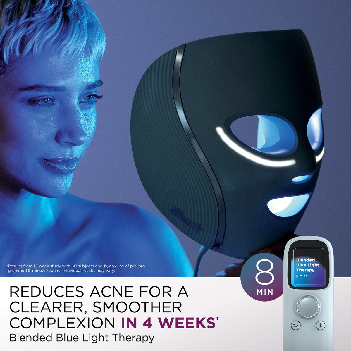 Shark CryoGlow Under-Eye Cooling & LED Face Mask - Blue Frost | FW312IE