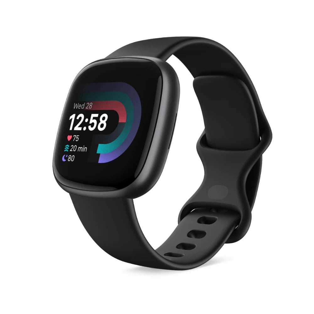 Fitbit Versa 4 Health & Fitness Smart Watch - Black & Graphite | 79-FB523BKBK from Fitbit - DID Electrical