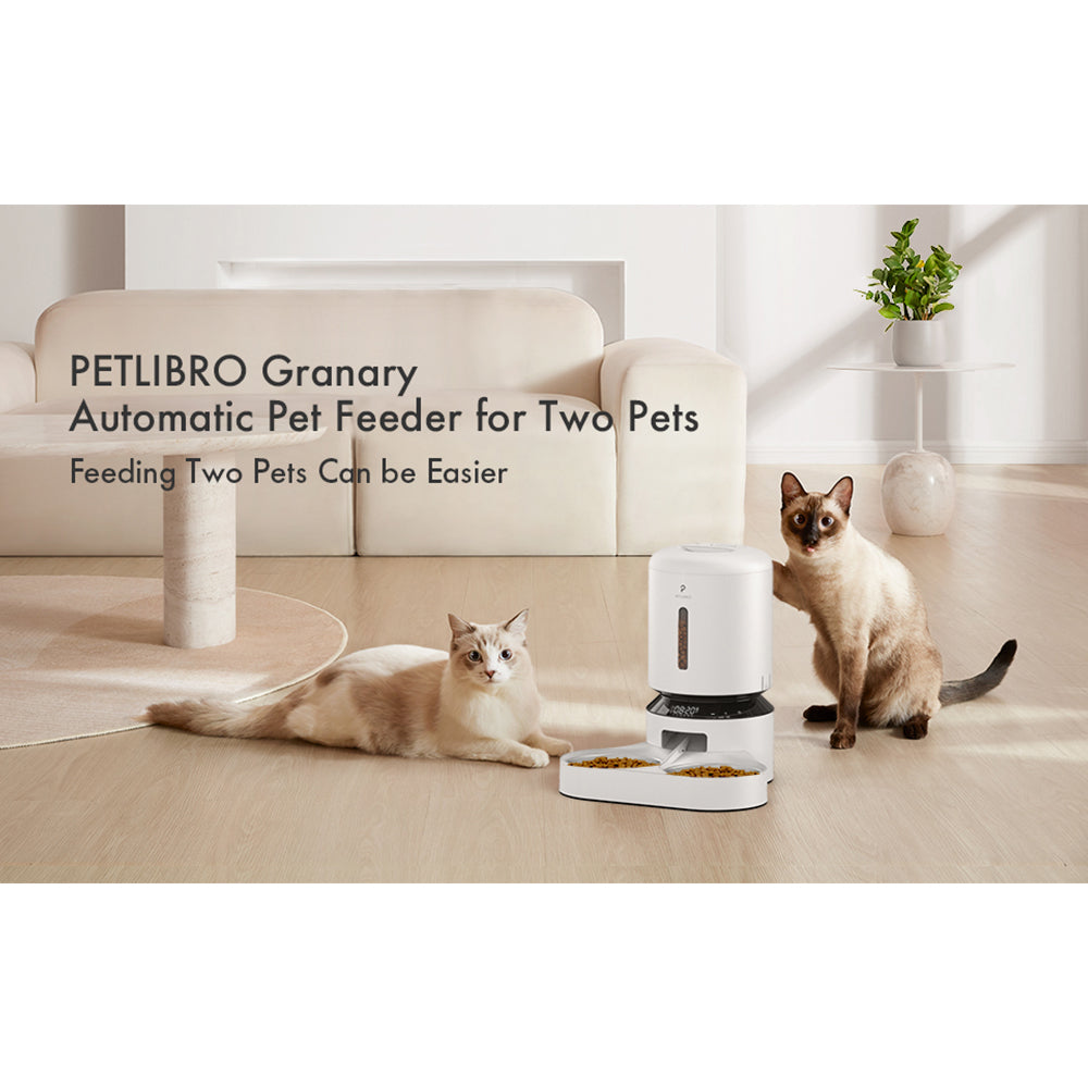 Petlibro Granary 5L Dual Food Tray Automatic Feeder - White | PL-AF006-93W from Petlibro - DID Electrical