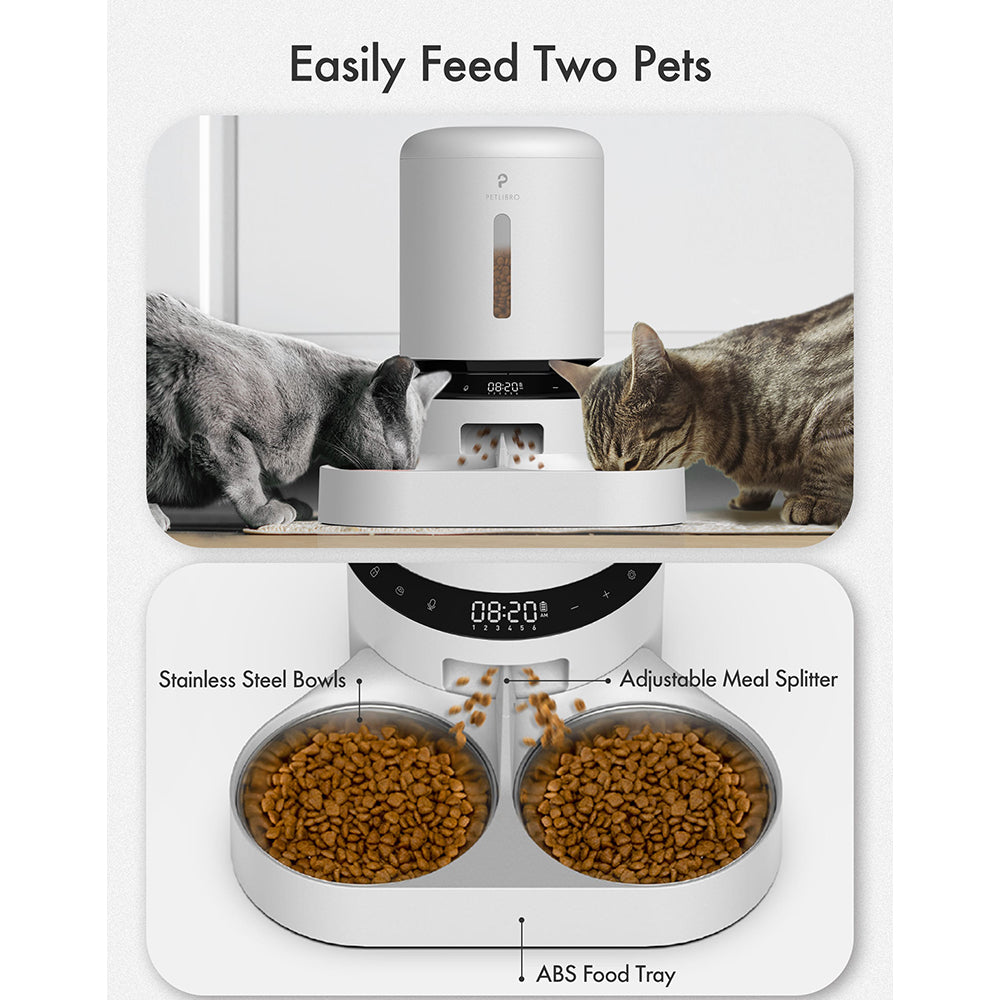 Petlibro Granary 5L Dual Food Tray Automatic Feeder - White | PL-AF006-93W from Petlibro - DID Electrical