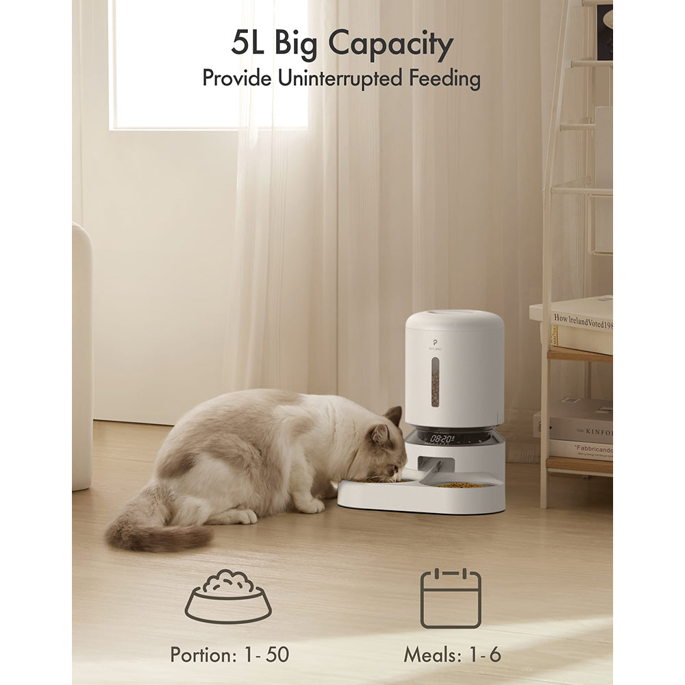 Petlibro Granary 5L Dual Food Tray Automatic Feeder - White | PL-AF006-93W from Petlibro - DID Electrical