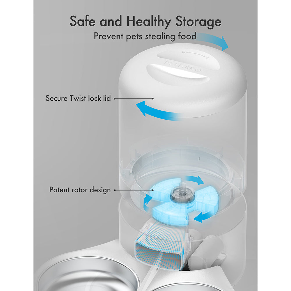 Petlibro Granary 5L Dual Food Tray Automatic Feeder - White | PL-AF006-93W from Petlibro - DID Electrical