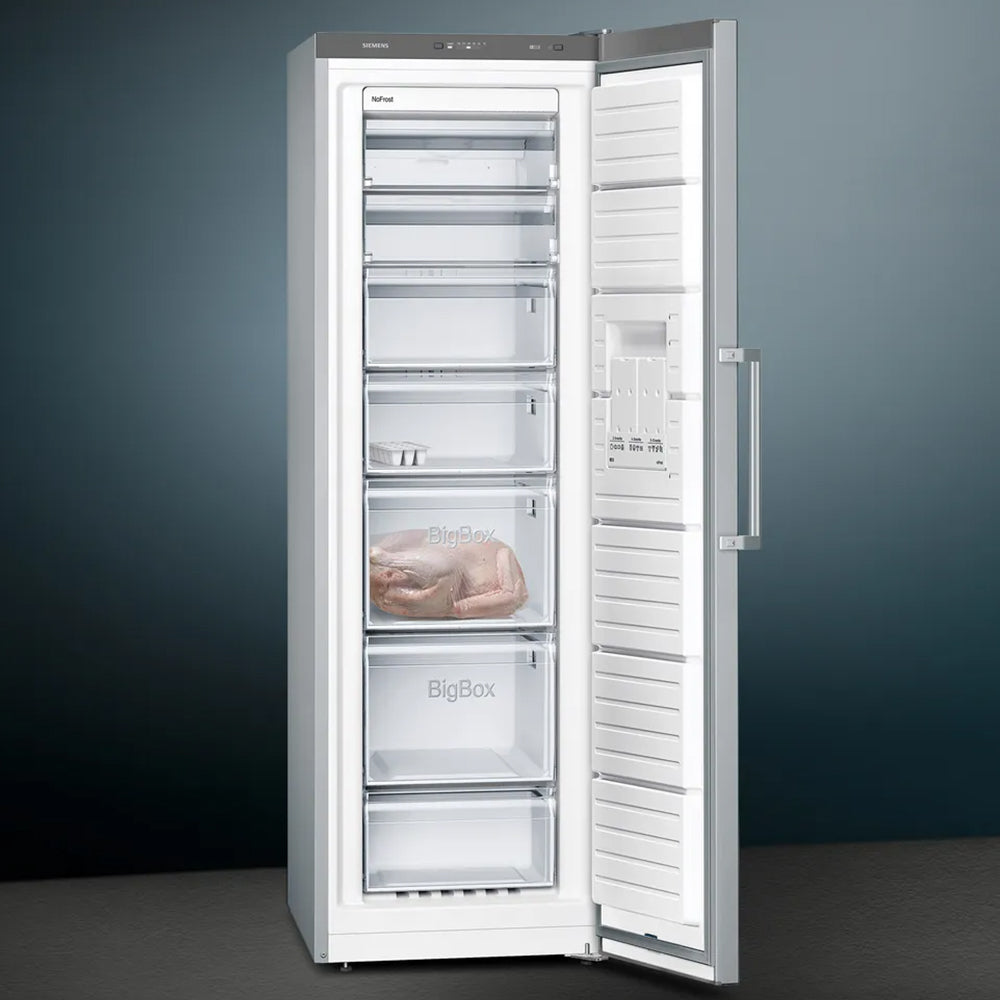 Siemens IQ300 242L Freestanding Upright Freezer - Inox &amp; Easyclean | GS36NVIEV from Simens - DID Electrical