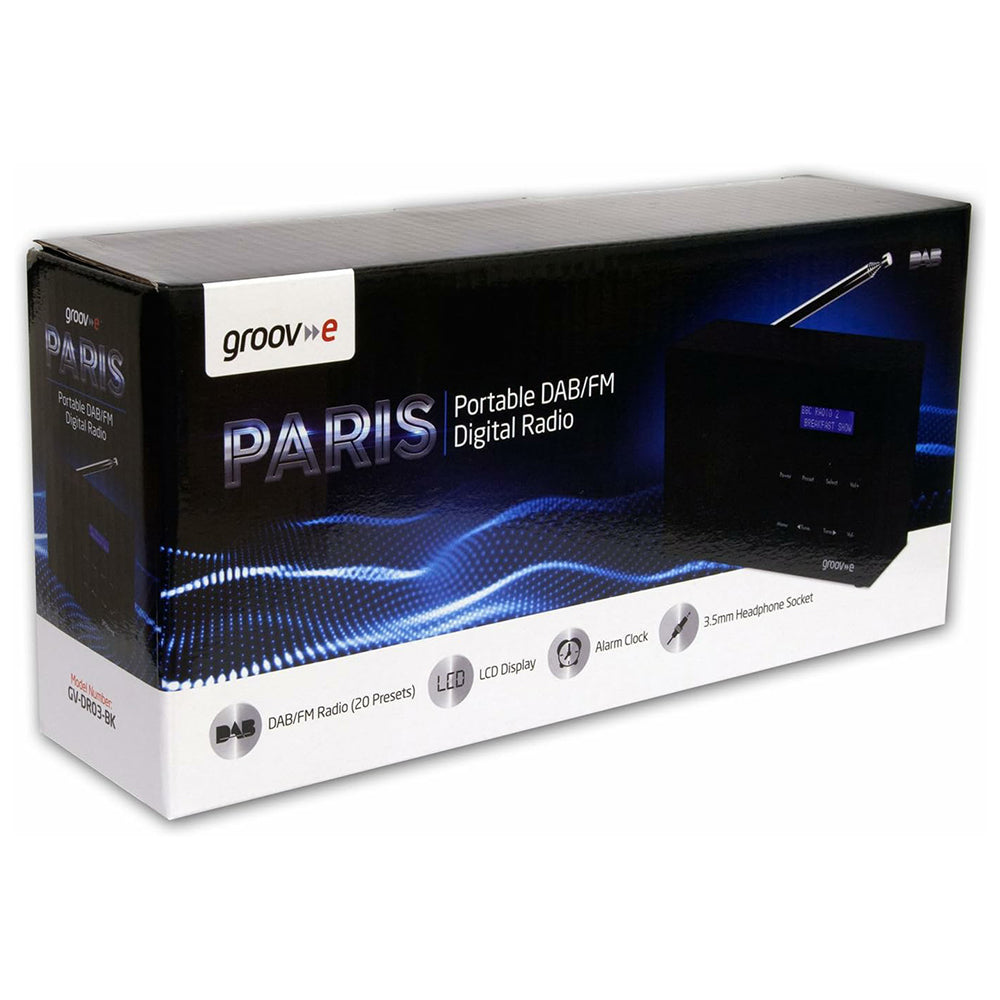 Groov-e Paris Portable DAB/FM Digital Radio - Black | GVDR03 from Groov-e - DID Electrical