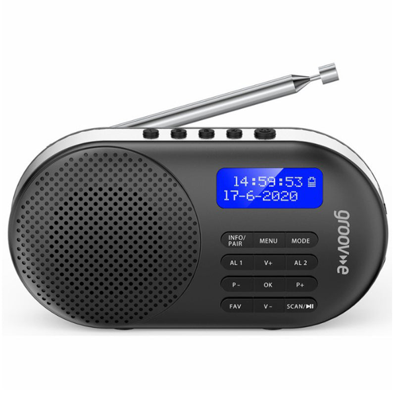 Groov-e Milan Rechargeable DAB/FM Radio with Bluetooth - Black | GVDR05BK from Groov-e - DID Electrical