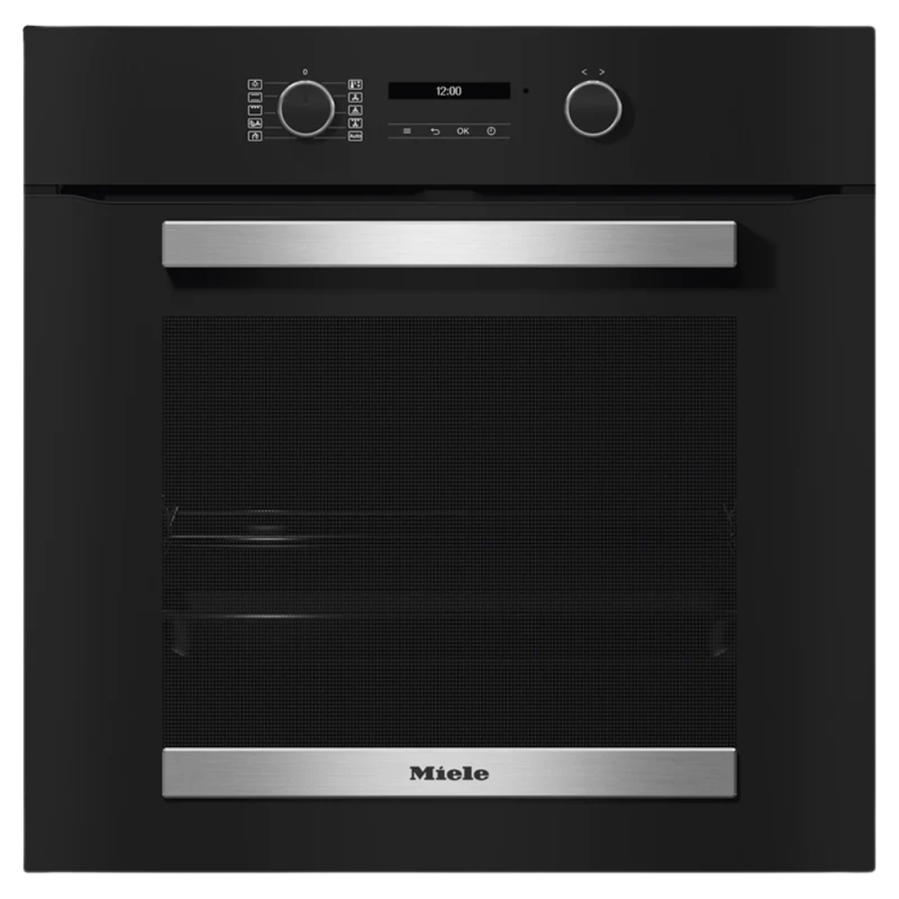 Miele Active 76L Built-In Multifunction Electric Single Oven - Obsidian Black & Stainless Steel | H2465BP from Miele - DID Electrical ()